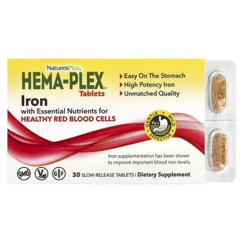 NaturesPlus, Hema-Plex, Iron, 30 Slow-Release Tablets