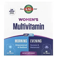 KAL, Women&#x27;s Multivitamin, Morning &amp; Evening, 2 Pack, 60 Tablets Each