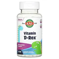 KAL, Dinosaurs, Vitamin D-Rex, Watermelon, 120 Micro Tablets