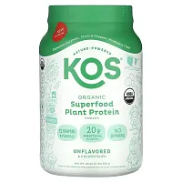 KOS, Organic Superfood Plant Protein Powder, Unflavored &amp; Unsweetened, 2.1 lb (952 g)