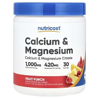 Nutricost, Calcium &amp; Magnesium, Fruit Punch , 10.8 oz (303 g)