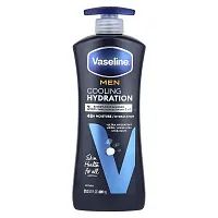 Vaseline, Men, Cooling Hydration, 3 in 1 Body, Face &amp; Hands Lotion, 20.3 fl oz (600 ml)