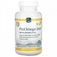 Nordic Naturals, ProOmega 3-6-9, омега-3-6-9 жирные кислоты, со вкусом лимона, 1000 мг, 120 капсул