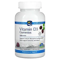 Nordic Naturals, Vitamin D3 Gummies, Wild Berry, 1,000 IU, 120 Gummies