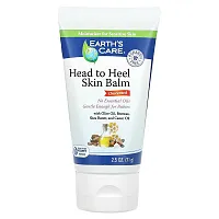 Earth&#x27;s Care, Head to Heel Skin Balm, Unscented , 2.5 oz (71 g)