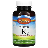 Carlson, Vitamin K2 MK-7, 45 mcg, 180 Soft Gels