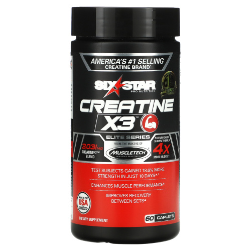 Six Star, Creatine X3, Elite (серия), 60 капсуловидных таблеток