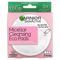 Garnier, SkinActive, Micellar Cleansing Eco Pads, 3 Pads