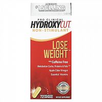 Hydroxycut, Pro Clinical Hydroxycut, добавка для похудения без стимуляторов, 72 быстрорастворимые капсулы