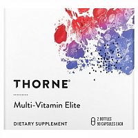 Thorne Research, Multi-Vitamin Elite, мультивитамины для приема утром и вечером, 2 флакона, по 90 капсул