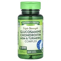 Nature&#x27;s Truth, Triple Strength Glucosamine Chondroitin MSM &amp; Turmeric Complex, 60 Coated Caplets