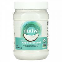 Nutiva, Натуральное очищенное кокосовое масло, 29 жидких унций (858 мл)