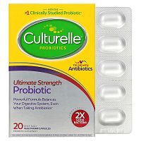 Culturelle, Probiotics, Ultimate Strength Probiotic, 20 Once Daily Vegetarian Capsules