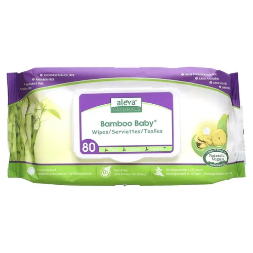 Aleva Naturals, Bamboo Baby Wipes, 80 Wipes