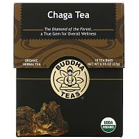 Buddha Teas, Organic Herbal Tea, Chaga Mushroom, 18 Tea Bags, 0.95 oz (27 g)