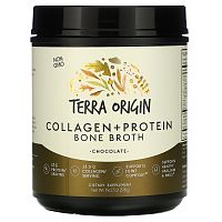 Terra Origin, Bone Broth с коллагеном и протеином, шоколад, 518 г (18,27 унции)