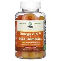 Nature&#x27;s Craft, Omega 3-6-9 + DHA Gummies, Lemon and Orange , 120 Gummies