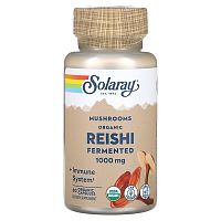 Solaray, Fermented Reishi Mushroom, 1,000 mg, 60 Organic Capsules (500 mg per Capsule)