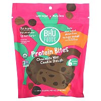 BHU Foods, Protein Bites, Chocolate Mint Cookie Dough, 6 Bites, 0.88 oz (25 g) Each