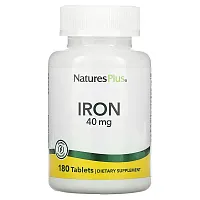 NaturesPlus, Iron, 40 mg, 180 Tablets (20 mg per Tablet)