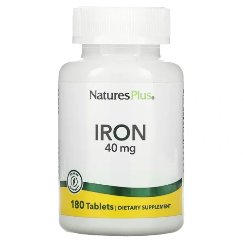 NaturesPlus, Iron, 40 mg, 180 Tablets (20 mg per Tablet)