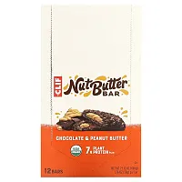 Clif Bar, Organic Nut Butter Bar, Chocolate &amp; Peanut Butter, 12 Bars, 1.76 oz (50 g) Each