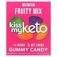 Kiss My Keto, Gummy Candy, Fruity Mix, 8 Bags, 0.88 oz (25 g) Each