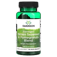 Swanson, Xanthigen Brown Seaweed &amp; Pomegranate Blend, 200 mg, 90 Liquid Veggie Caps