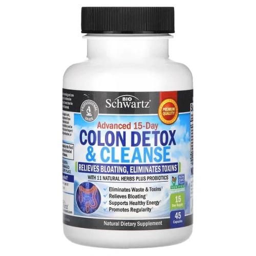 BioSchwartz, Advanced 15-Day Colon Detox &amp; Cleanse, 45 Capsules