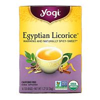 Yogi Tea, Egyptian Licorice (Египетская лакрица), без кофеина, 16 чайных пакетиков, 36 г (1,27 унции)