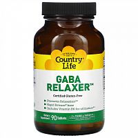 Country Life, GABA Relaxer, ГАМК, 90 таблеток