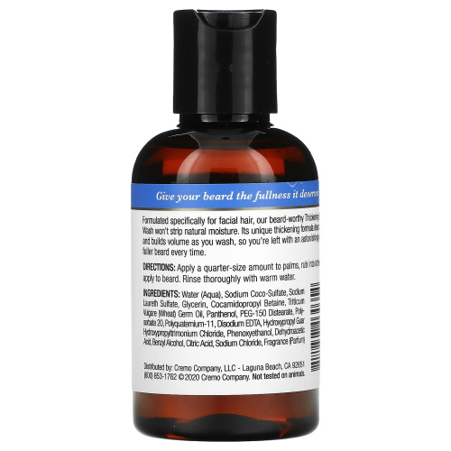 Cremo, Beard Wash, Thickening, 4 fl oz (118 ml) фото 2