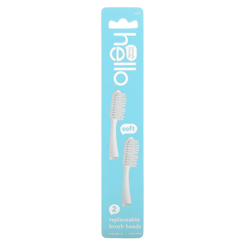 Hello, Replaceable Brush Heads, Soft, 2 Pack