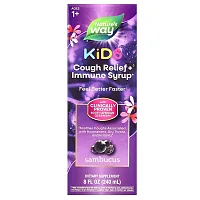 Nature&#x27;s Way, Kids, Cough Relief + Immune Syrup, Ages 1+, Sambucus, 8 fl oz (240 ml)