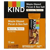 KIND Bars, Maple Glazed Pecan &amp; Sea Salt, 12 Bars 1.4 oz (40 g) Each