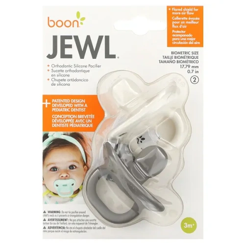 Boon, Jewl, Orthodontic Pacifiers, 3 Months+, 2 Pack