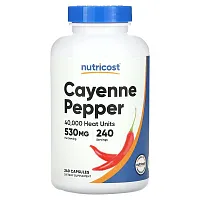 Nutricost, Cayenne Pepper, 40,000 Heat Units, 530 mg, 240 Capsules