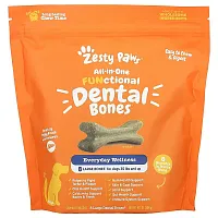 Zesty Paws, All-In-One Functional Dental Bones, For Dogs, All Ages, Cinnamon, 8 Large Dental Bones, 10.1 oz (286 g)