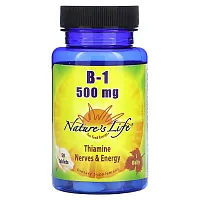 Nature&#x27;s Life, B-1, 500 mg, 50 Tablets