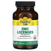 Country Life, Zinc Lozenges with Vitamin C, Cherry, 60 Lozenges