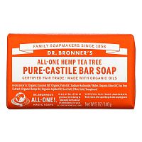 Dr. Bronner's, Pure Castile Bar Soap, All-One, конопля, чайное дерево, 140 г (5 унций)