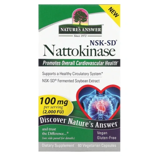 Nature&#x27;s Answer, Nattokinase, 100 mg, 60 Vegetarian Capsules