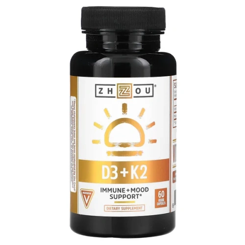 Zhou Nutrition, D3 + K2, 60 Veggie Capsules