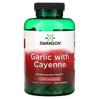 Swanson, Garlic with Cayenne , 200 Capsules