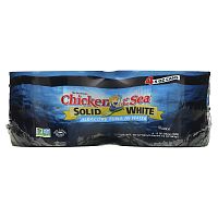 Chicken of the Sea, Solid White, альбакорный тунец в воде, 4 пакетика по 142 г (5 унций)