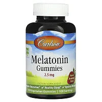 Carlson, Melatonin Gummies, Natural Strawberry, 2.5 mg , 100 Vegetarian Gummies