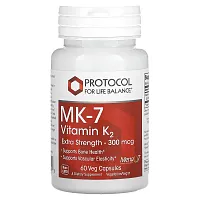 Protocol for Life Balance, MK-7 Vitamin K2, Extra Strength, 300 mcg, 60 Veg Capsules