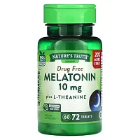 Nature&#x27;s Truth, Melatonin Plus L-Theanine, 10 mg, 72 Tablets