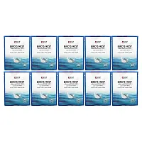 SNP, Bird&#x27;s Nest, Aqua Ampoule Beauty Mask , 10 Sheet Masks, 0.84 fl oz (25 ml)