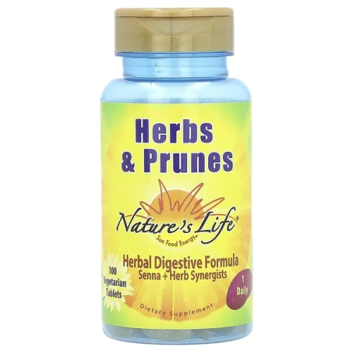 Nature&#x27;s Life, Herbs &amp; Prunes, 100 Vegetarian Tablets